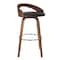 Armen Living Sonia 26" Counter Height Swivel Brown Faux Leather and Walnut Wood Bar Stool LCSOBABRWA26 - alternate 1